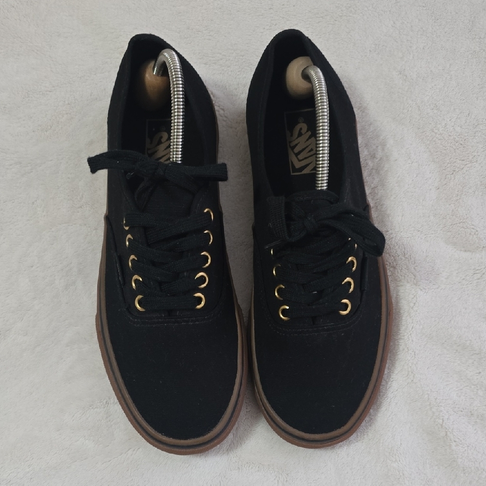 Vans Black Sneakers with Gold Accents
